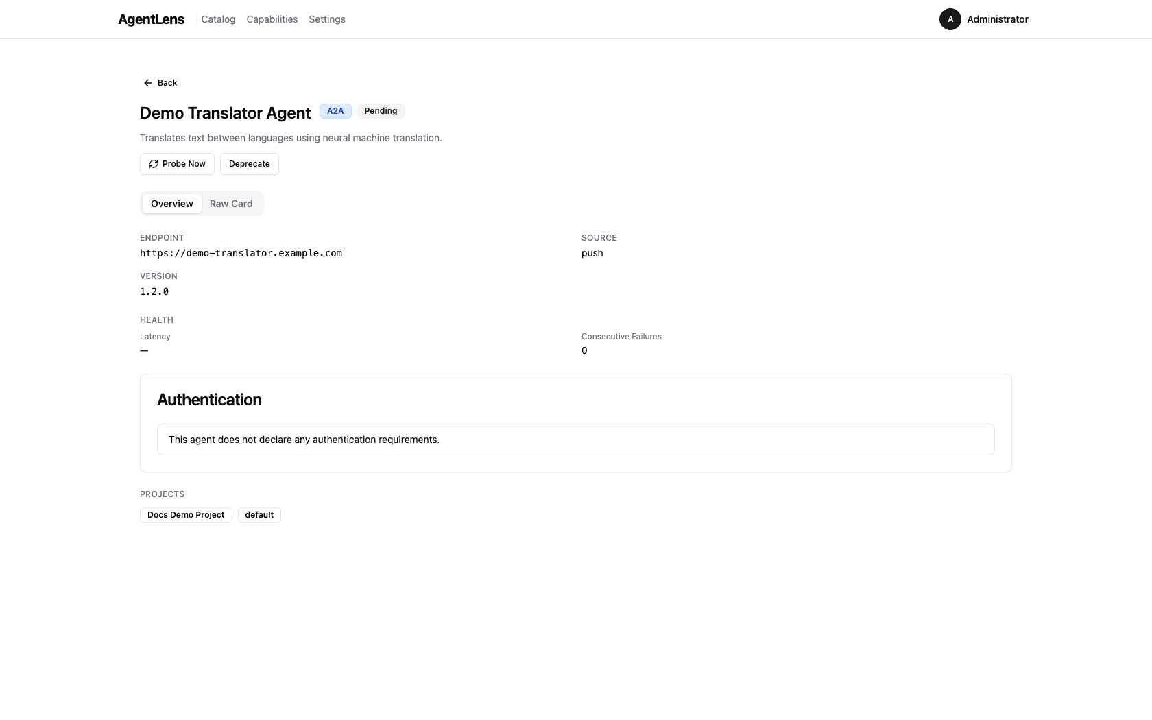 Health section on entry details page